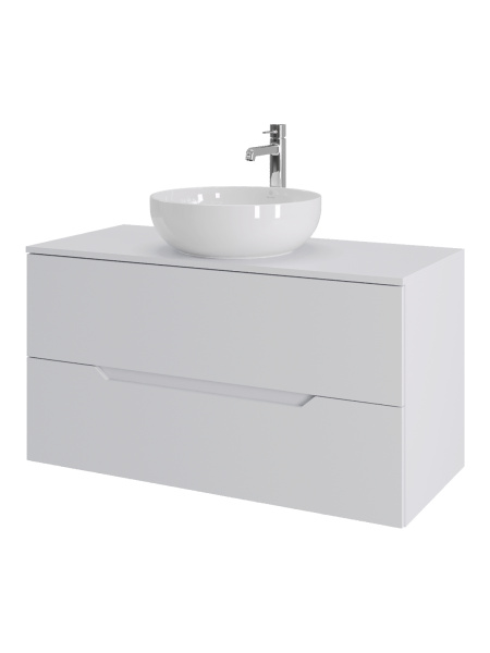 Тумба с раковиной подвесная 100 см, Orange Line Li-100TuwMDF+B07-420W белый