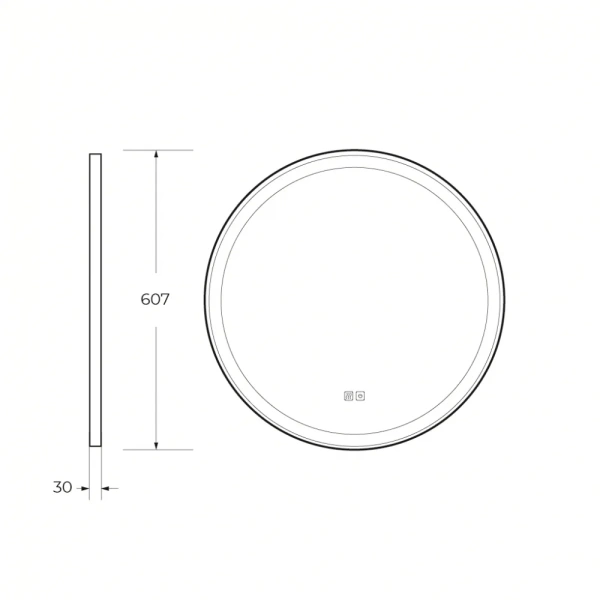 Зеркало (60,7х60,7) Cezares CZR-SPC-CADRO-600-LED-TCH-WARM