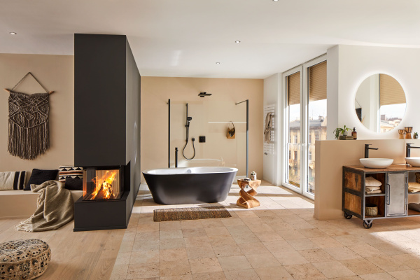Смеситель для раковины с донным клапаном Push-Open Hansgrohe Metropol 32512670 черный матовый