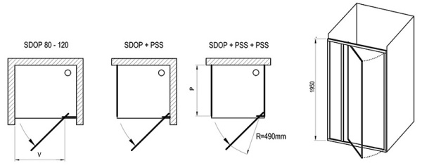 Душевая дверь Ravak Supernova SDOP-80 03V401O2Z1