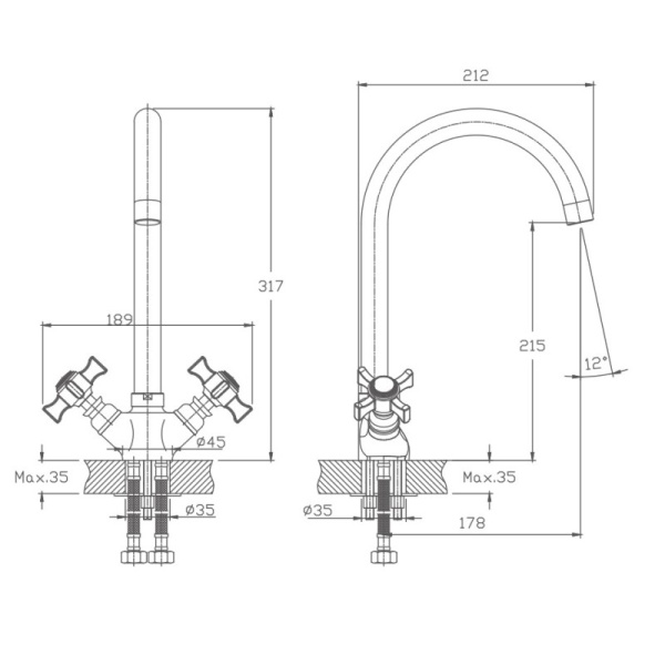 Смеситель для кухни Haiba HB4624