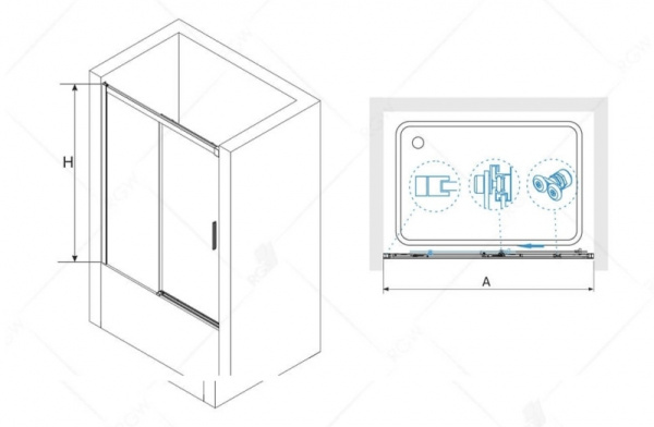 Шторка на ванну 180 см  RGW SC-45-B Screens 34114518-14 прозрачное