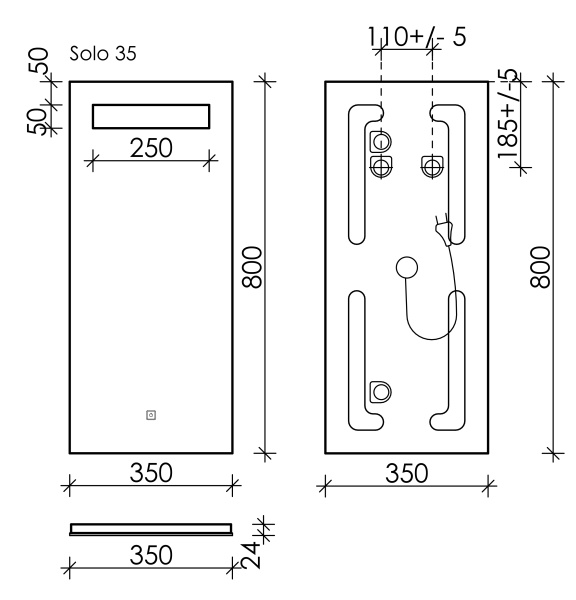 Зеркало с подсветкой  Sancos  Solo (35х80) SL35