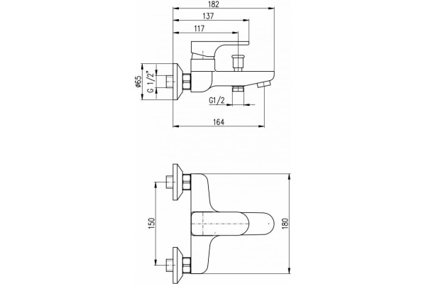 Смеситель для ванны Rav Slezak Yukon YU154.5CMAT