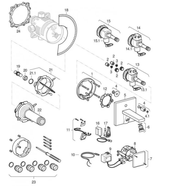 Электромагнитный клапан Geberit, с двумя устойчивыми положениями, 3 Вт/6 В 240.797.00.1