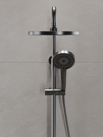 Душевая система с однорычажным смесителем для душа AGGER Sweet A2791255 оружейная сталь матовая
