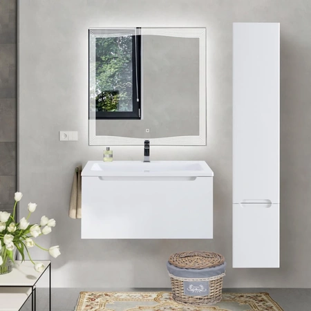 База под раковину (79х37) BelBagno ETNA-M-800/380-1C-SO-BL Bianco Lucido