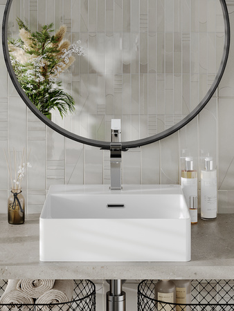 Раковина накладная (41х42) Orange  B04-405W белый глянец