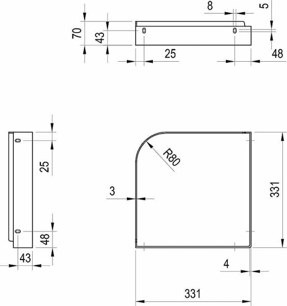 Кронштейн для раковины Ravak Yard 450 C X01785 Кронштейн для раковины Ravak Yard 450 C X01785