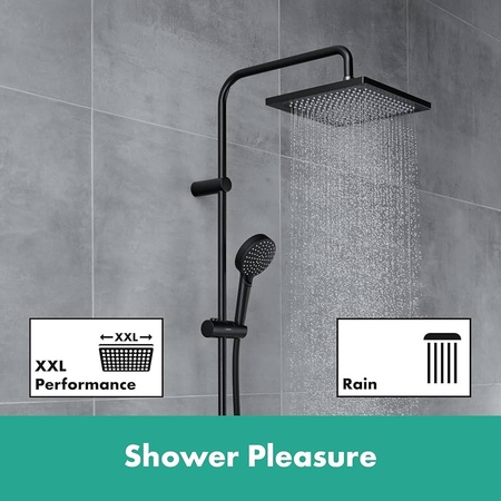 Душевая система Hansgrohe Vernis Blend, Showerpipe 240 1jet EcoSmart  26429670 черный матовый