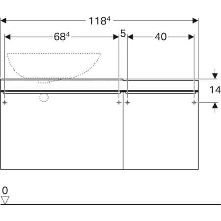 Шкафчик для накладной раковины Geberit Citterio 500.565.JI.1