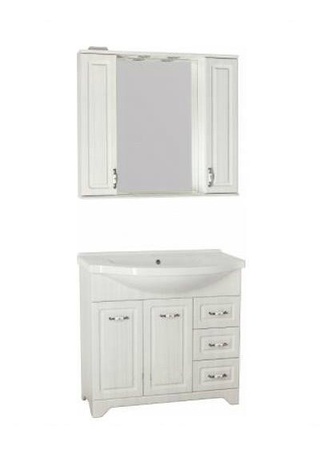 Зеркало-шкаф Style Line Олеандр-2 90 (90x83) ЛС-00000484 бежевый