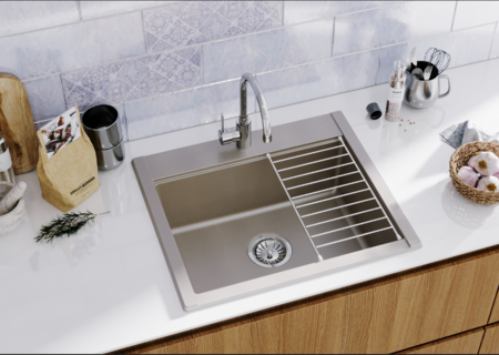 Кухонная мойка Aquaton Делия 60 1A715232LD250 серый шелк