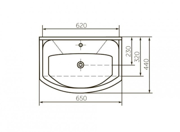 Раковина встраиваемая Onika Элеганс 65 4620008192475