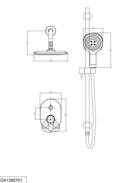 Душевой комплект встраиваемый D&K Rhein Marx (DA1395701)