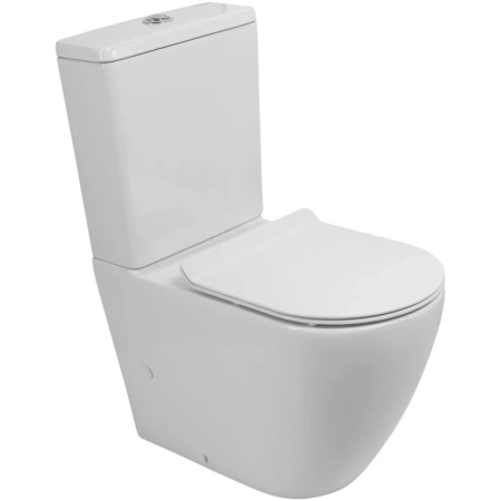 Чаша напольного безободкового унитаза BelBagno Sfera-R BB2141CP-TOR/SC без бачка с сиденьем микролифт