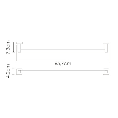 Держатель полотенец одинарный WasserKRAFT Rhin K-8730