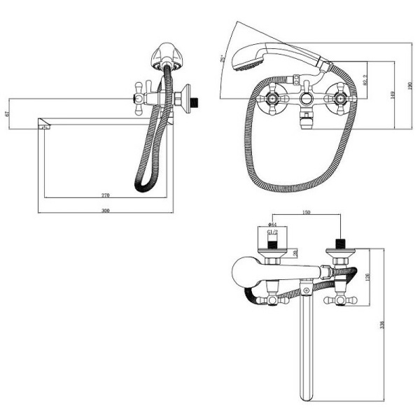 Смеситель для ванны Lemark Promotion LM6048C