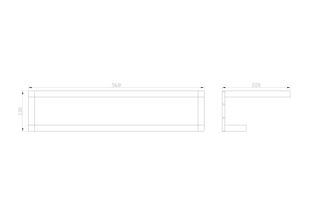 Полотенцедержатель с полкой WONZON & WOGHAND, хром WW-9581