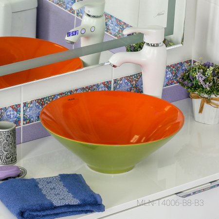 Раковина накладная (40,5х40,5) Melana T4006-B8+B3-806