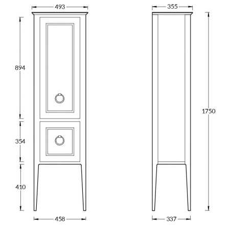 Пенал Kerama Marazzi Plaza Classic Neo 175 PL.CN.175\WHT.M