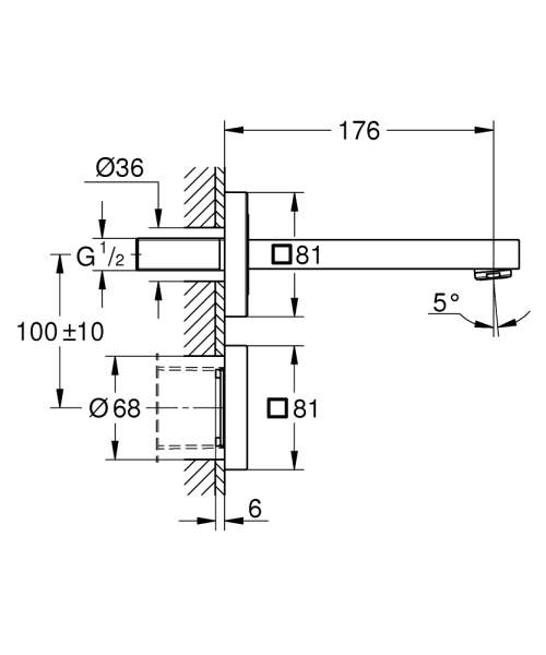 Инфракрасная электроника для раковины без смешивания Grohe Eurocube E 36442 000 (36442000) хром  Инфракрасная электроника для раковины без смешивания Grohe Eurocube E 36442 000 (36442000) хром
