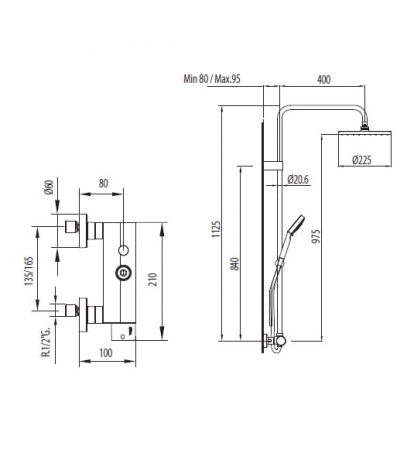 Душевая система Tres ALPLUS 20319101
