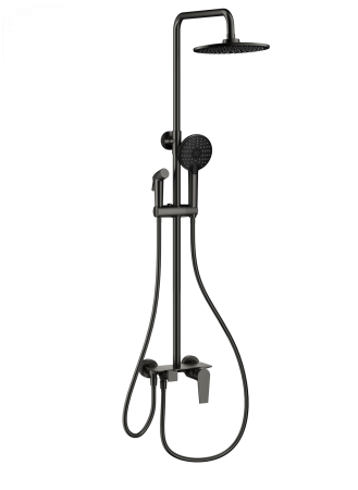 Душевая система с техническим душем WONZON & WOGHAND, темный графит WW-A30874-BGG