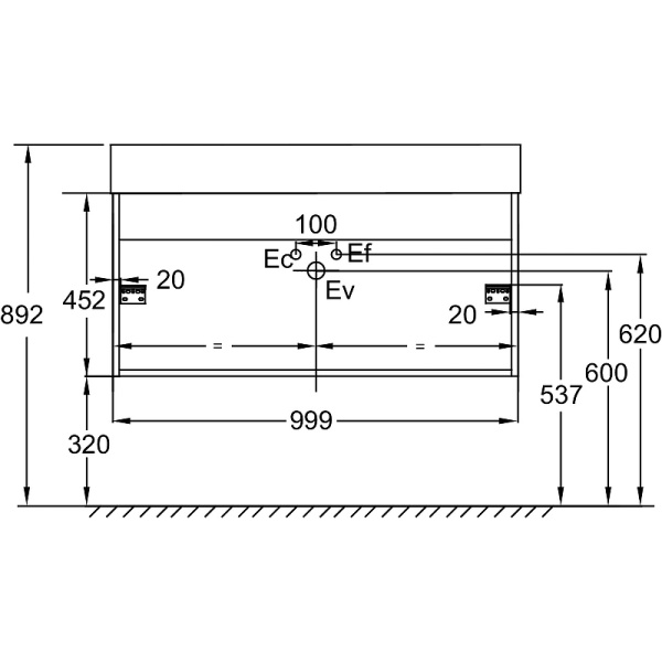 Тумба под раковину Jacob Delafon Vivienne 100 EB1668-J5-J5