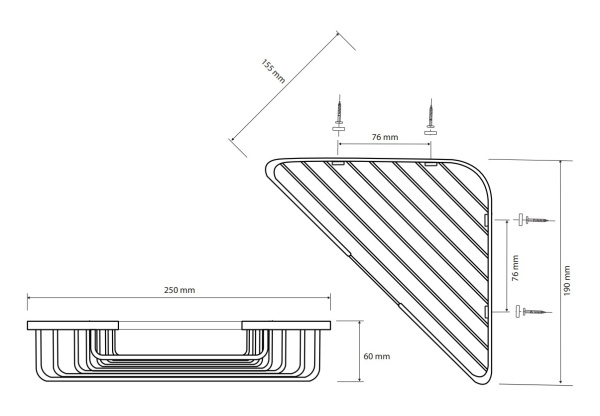 Полка угловая Bemeta Sablo 160208340