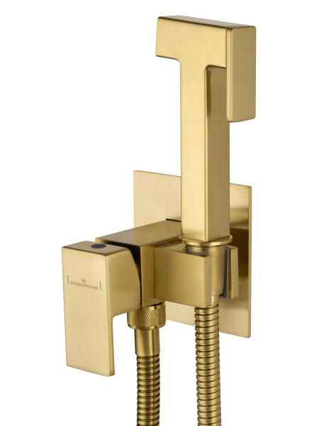 Смеситель с гигиеническим душем встраиваемый WONZON & WOGHAND, брашированное золото WW-88829903-BG
