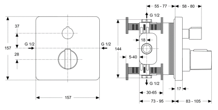Смеситель для ванны/душа Ideal Standard Ceratherm A5620AA