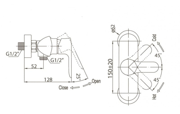 Смеситель для душа BelBagno Reno REN-ESDM-CRM