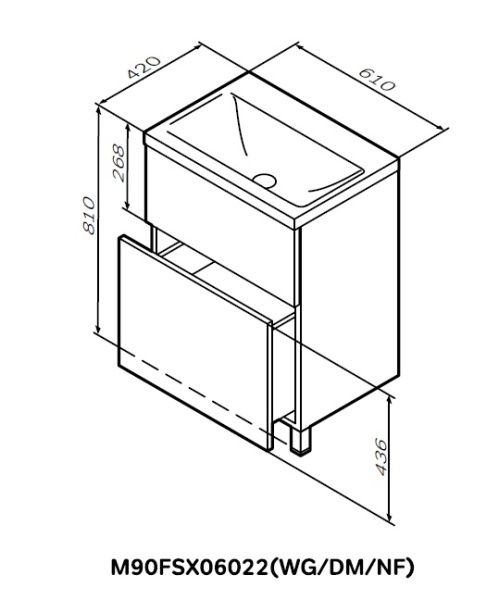 Тумба под раковину 65 Am.Pm Gem M90FSX06022WG32