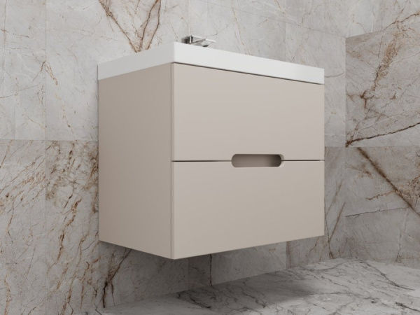 Тумба под раковину подвесная 70 см Style Line Матис ЛС-00002309 кремовый матовый