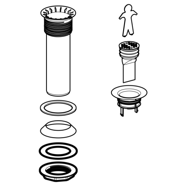 Комплект сливной арматуры Geberit для безводных писсуаров: d=50мм 500.673.00.1
