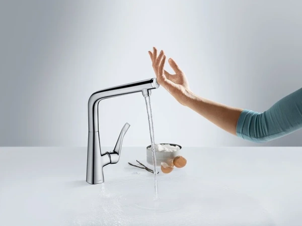 Смеситель для кухни Hansgrohe Metris Select 14847800 нержавеющая сталь