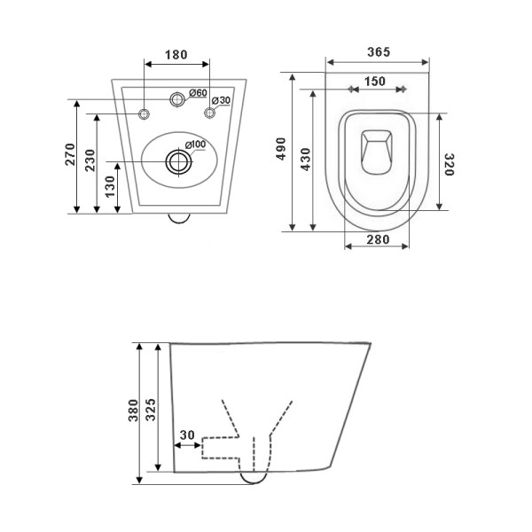 Унитаз подвесной Timo Inari TK-503 MB