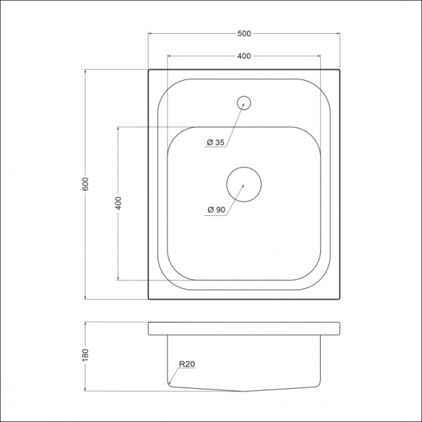 Кухонная мойка (50х60) EMAR T5060LQ electrolize