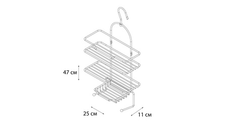 Полка FIXSEN прямоугольная трехэтажная хром FX-870