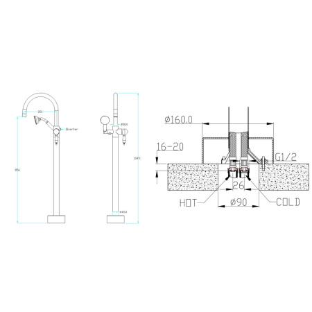 Смеситель для ванны Boheme Brillante 269