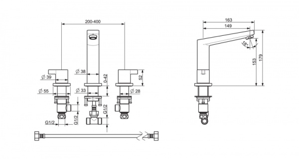 Смеситель для ванны Oras Twista 3842