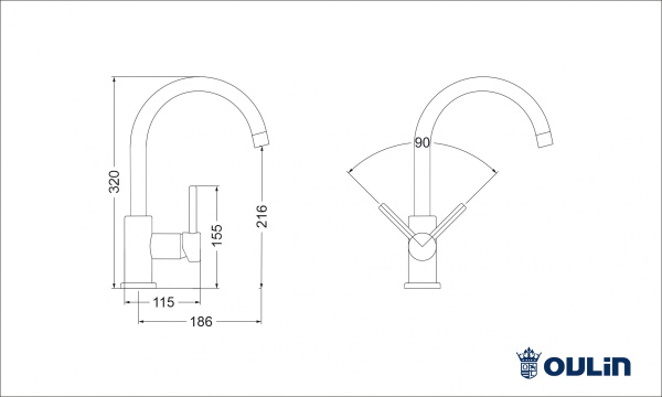 Смеситель для кухни Oulin OL-8006 Смеситель для кухни Oulin OL-8006