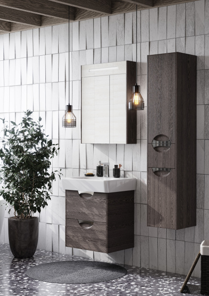 Зеркальный шкаф Aquaton Сильва 60 дуб макиато 1A216202SIW50