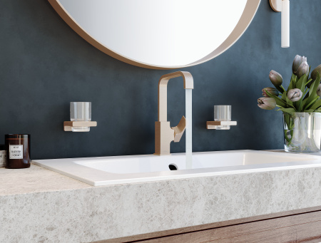 Смеситель для раковины с донным клапаном Push-Open Hansgrohe Metropol 32511140 шлифованная бронза