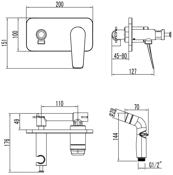Гигиенический душ Lemark Bronx (LM3720GM)