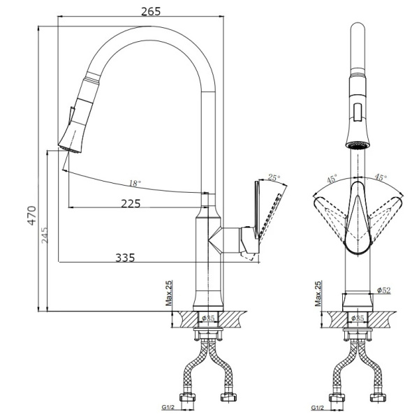 Смеситель для кухни RUSH Denis DN0335-23 Смеситель для кухни RUSH Denis DN0335-23