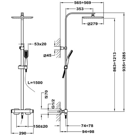 Душевая система Teka Formentera 622380200