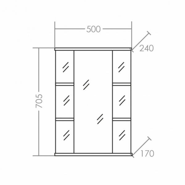 Зеркальный шкаф (50х70)  СаНта Герда 50 101018