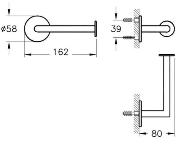 Держатель рулона туалетной бумаги Vitra Origin A4488736, черный матовый